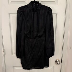 Long Sleeve High Neck Lulus Black Mini Dress size Large